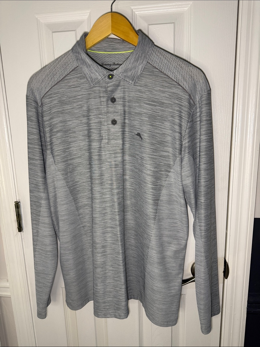 Tommy Bahama Men's Light Gray Long-Sleeve Polo 40